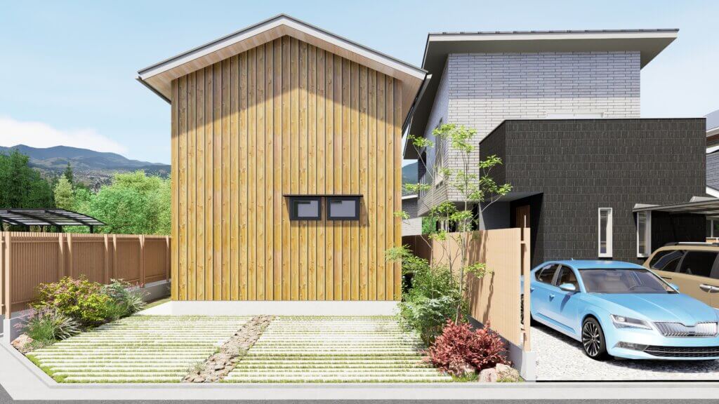 埼玉県上尾市　外壁は杉板貼り